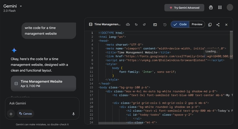 how to use gemini canvas for free - gemini canvas for coding