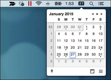 Opção de fixar calendário para mantê-lo aberto