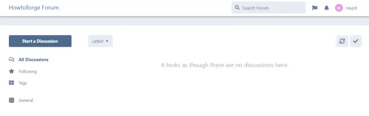 Главная страница Flarum после установки