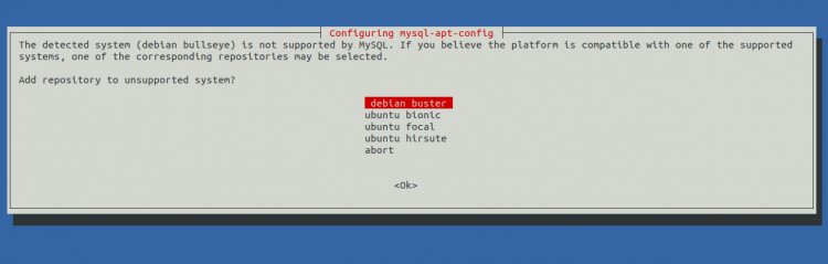 Диалог установки пакета MySQL: выбор версии MySQL Server 8