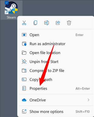 Правый клик по иконке Steam, затем нажмите