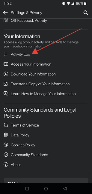 Delete Facebook Comments Mobile Activity Log