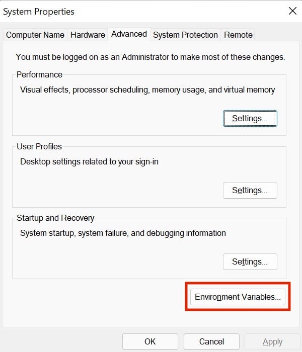 Переменные среды в Windows