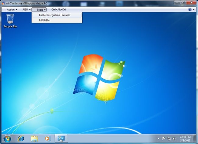 Включение Integration Components через меню Tools