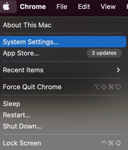 Переход в Системные настройки