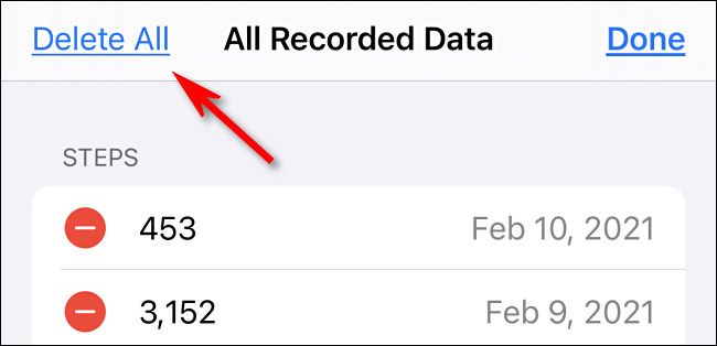 Кнопка «Удалить всё»