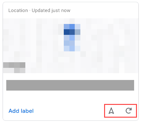 Карточка с местоположением ребёнка на карте