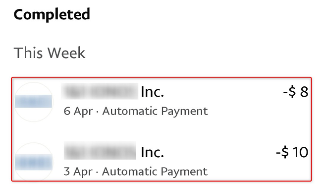Просмотр истории операций PayPal на мобильном