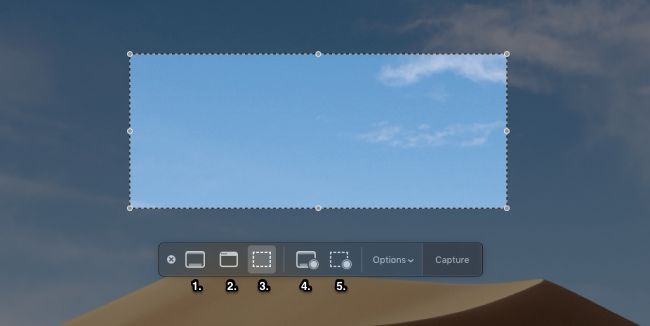 Интерфейс параметров скриншотов с режимами захвата и записи