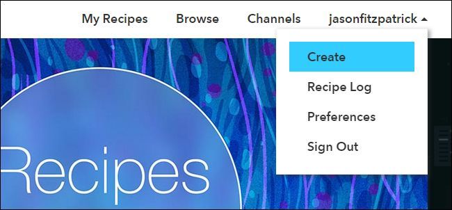 Страница создания рецепта IFTTT в веб-интерфейсе