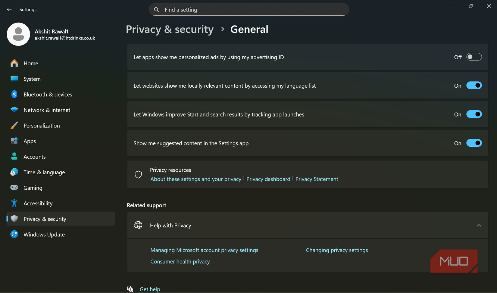 Отключение рекламного идентификатора в Windows