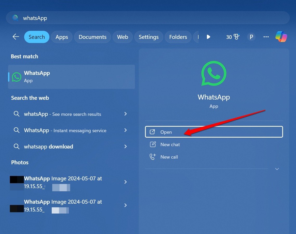launch WhatsApp desktop app