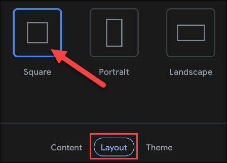 choose the layout tab and pick a size
