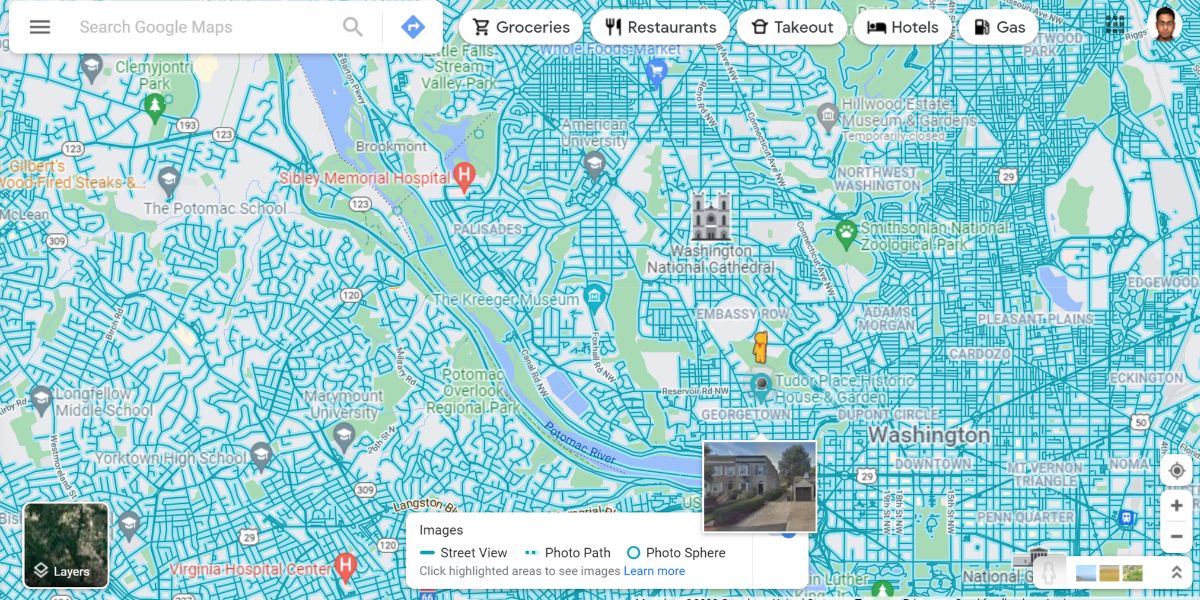 Перетаскивание Pegman на карту Google Maps