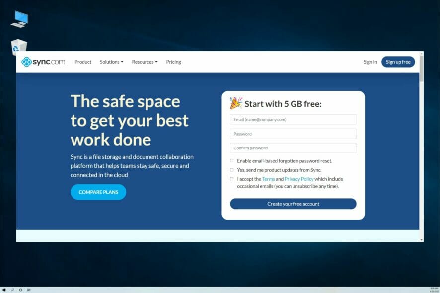 Безопасный обмен файлами и хранение с Sync