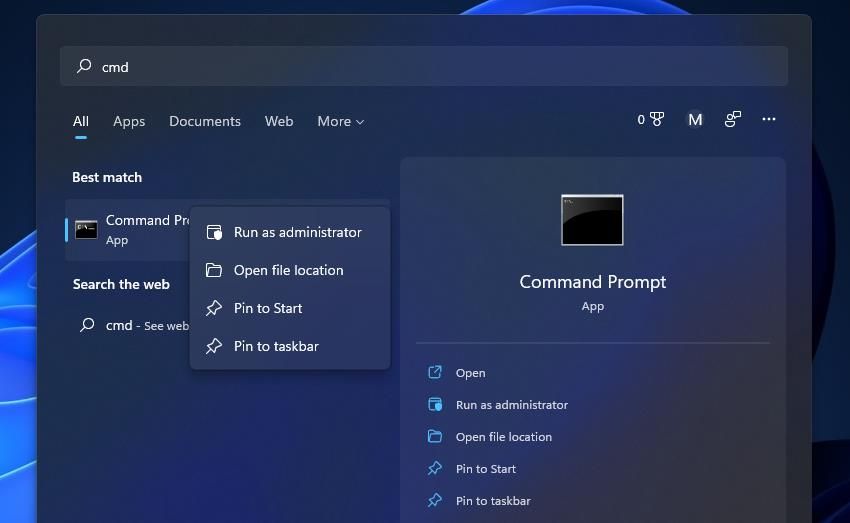Запуск командной оболочки от имени администратора в меню Windows