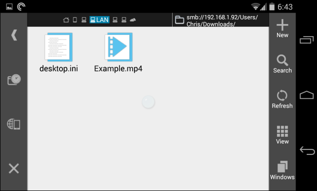 Просмотр сетевых шаров Windows на Android с примерами папок