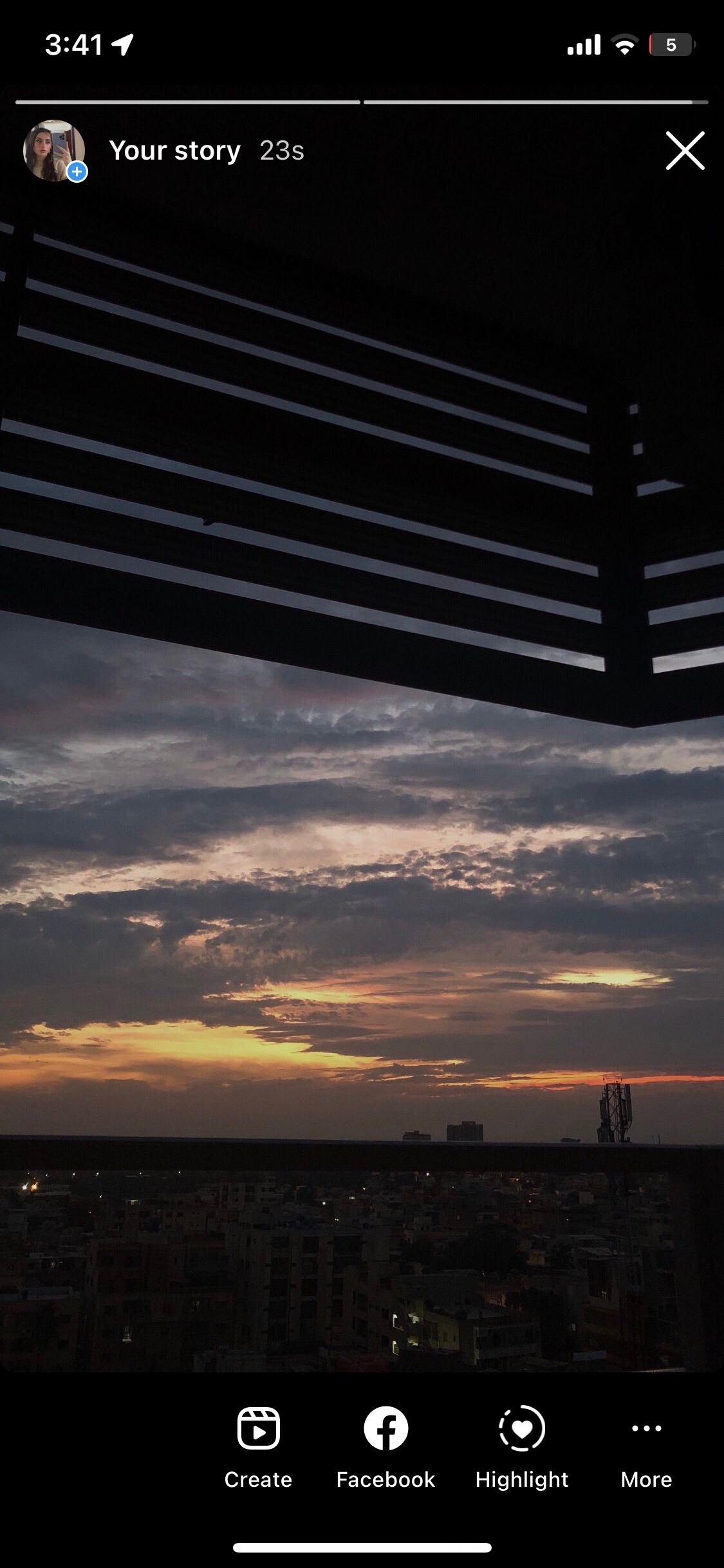 добавление истории в Highlights