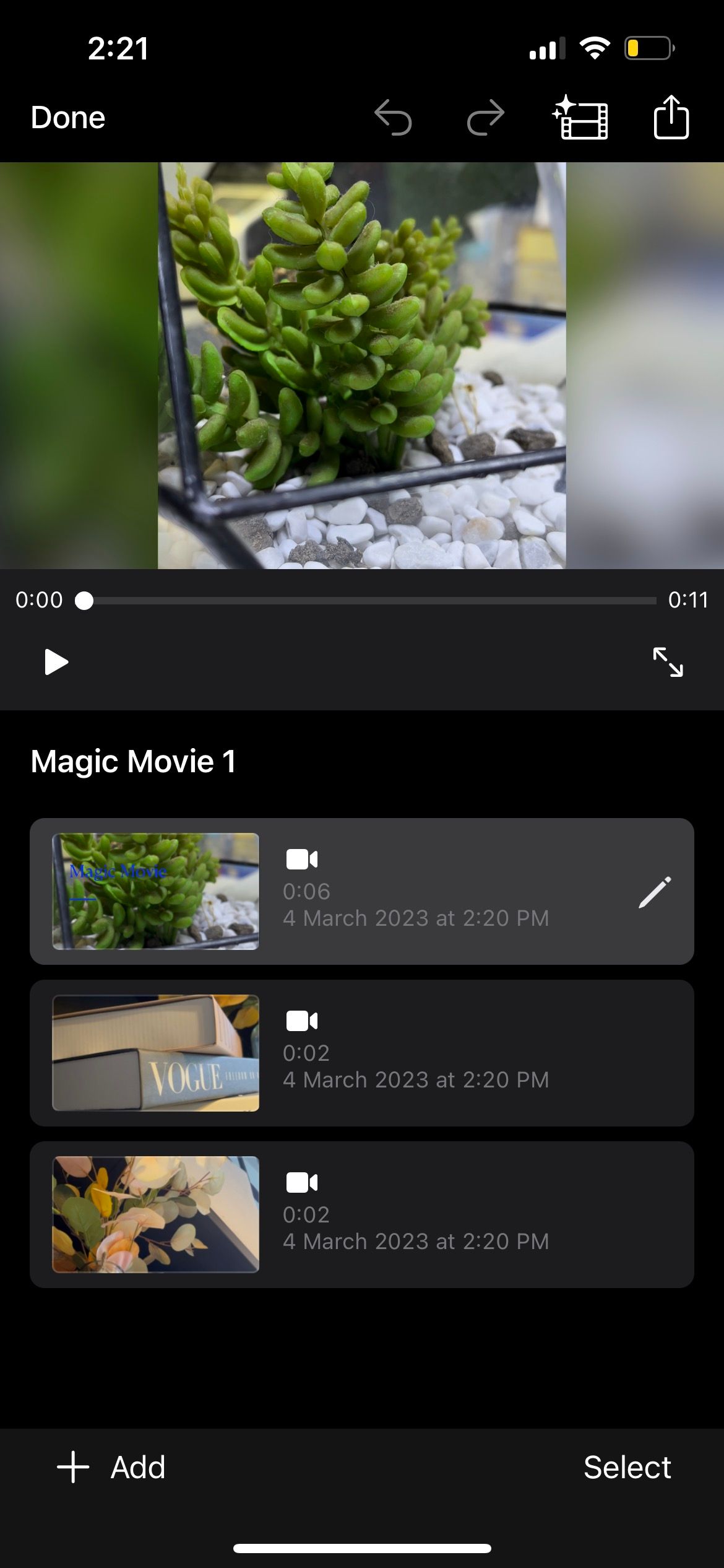 создание Magic Movie в iMovie