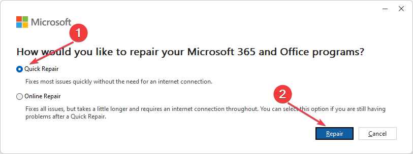 Выбор быстрого восстановления