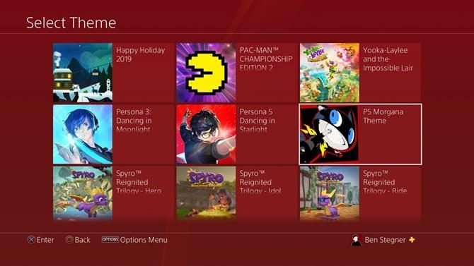 Смена темы PS4