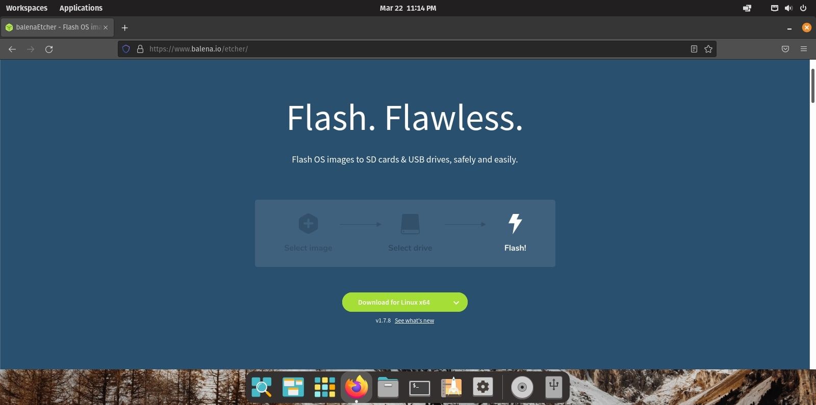 Сайт загрузки balenaEtcher