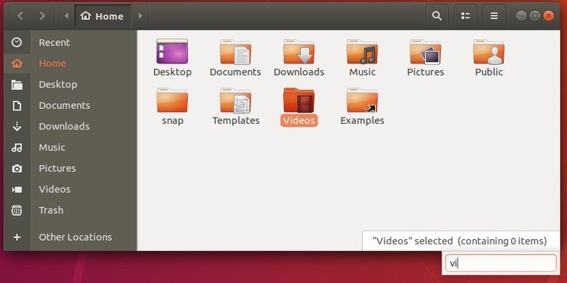 Type‑ahead в Nautilus на Ubuntu 18.04