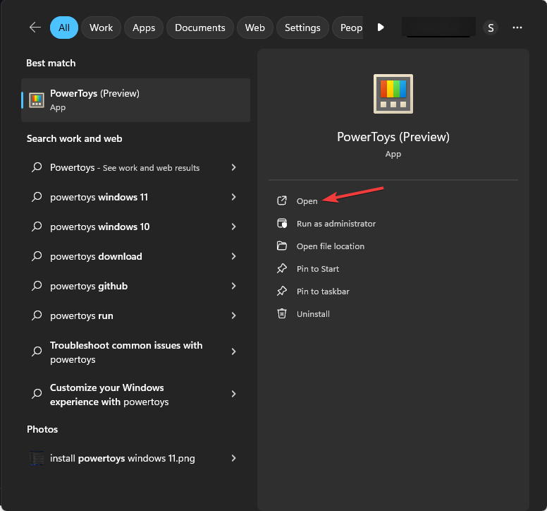 Запуск PowerToys