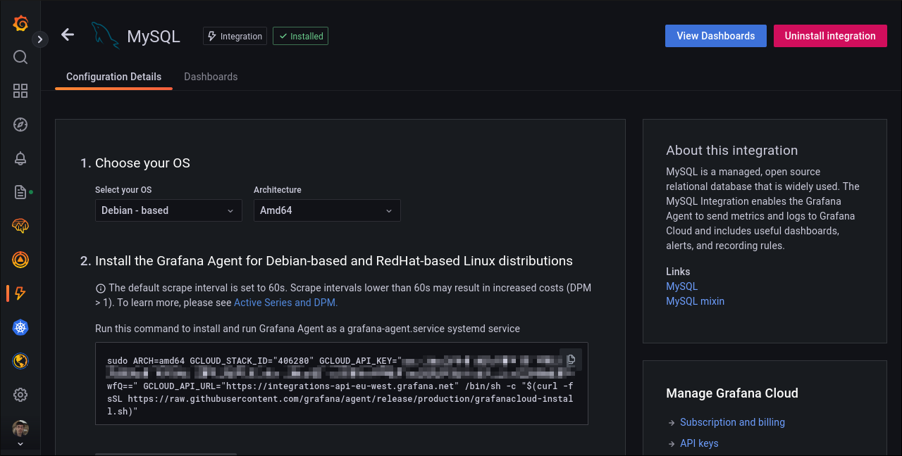 Инструкция по установке Grafana Agent на хосте MySQL