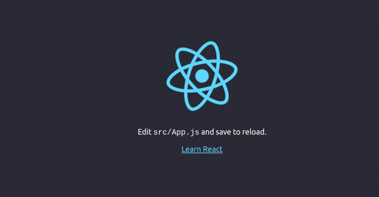 Запущенное приложение React — скриншот