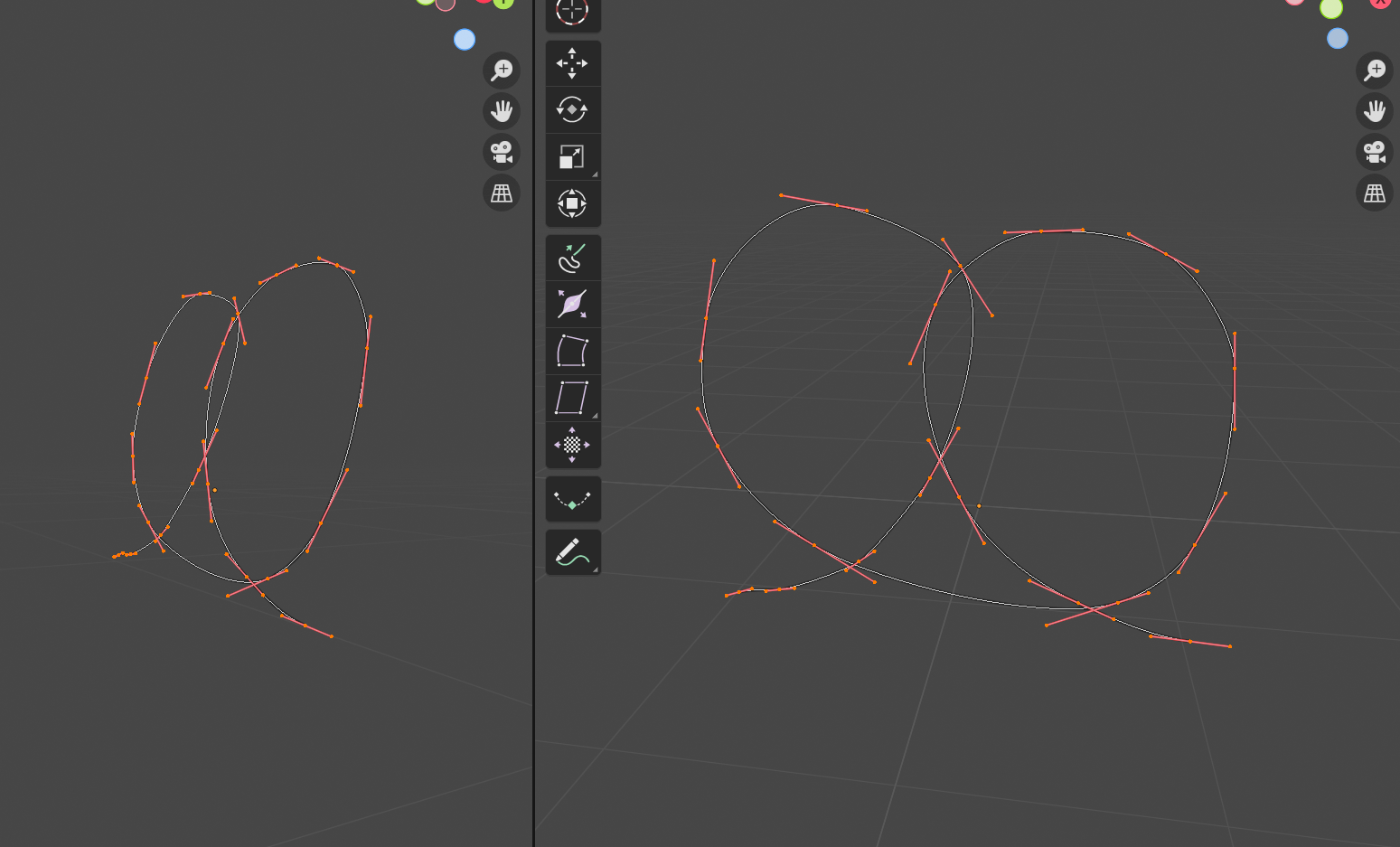 Using Bézier curves with the Grease Pencil tool.
