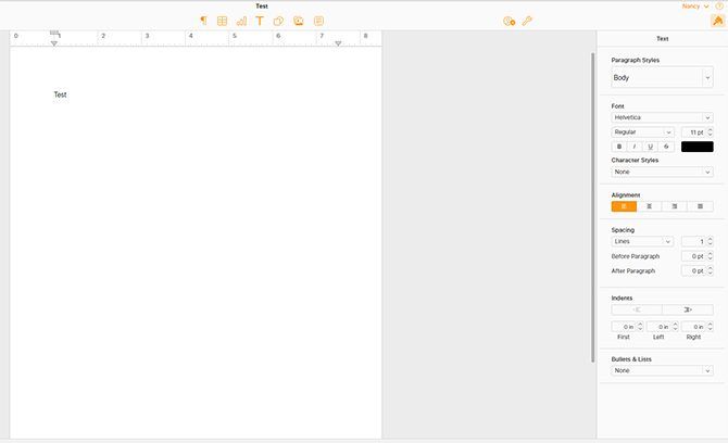 Интерфейс Pages в браузере (редактирование)