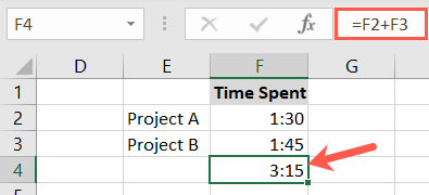 Вставка формулы для сложения времен