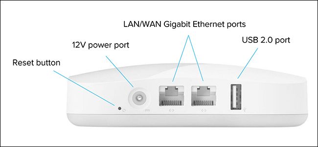 Кнопка Reset на задней панели устройства Eero