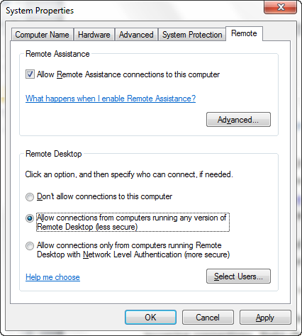 Подключение через RDP: экран настроек клиента на телефоне
