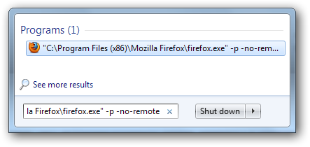 Команда запуска Firefox с опцией -no-remote