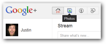 Раздел «Фотографии» в интерфейсе Google+