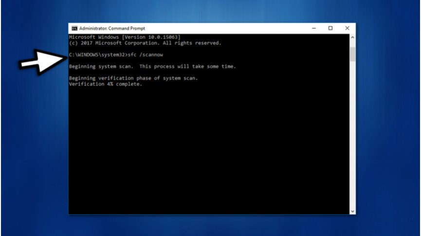 Команда SFC выполнена в командной строке Windows
