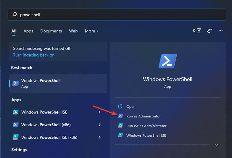 Поиск Windows PowerShell