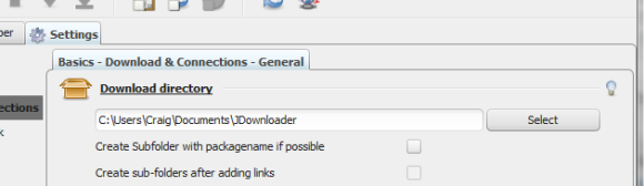 Вкладка Linkgrabber в JDownloader