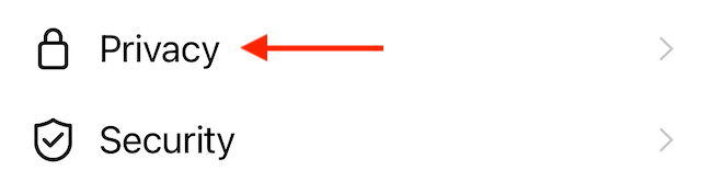 Откройте Конфиденциальность