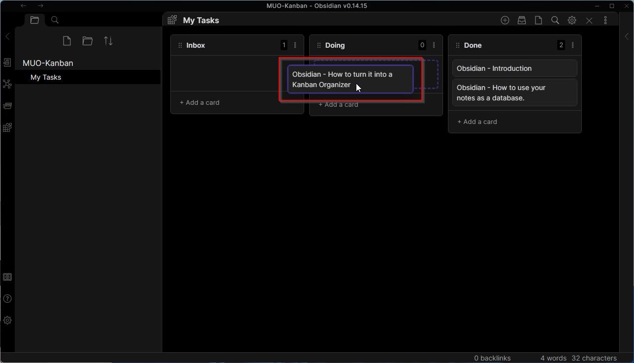 Перетаскивание карточек между колонками