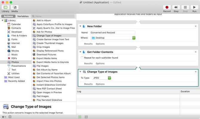 Конвертация изображений в Automator