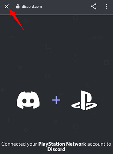 Нажмите «X» в левом верхнем углу, чтобы закрыть сообщение об успехе.