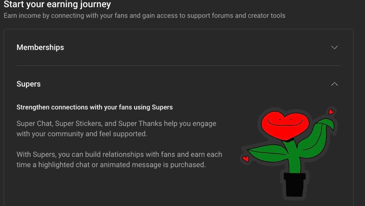 Преимущества первого рубежа партнёрской программы YouTube со стилизованным цветочным элементом