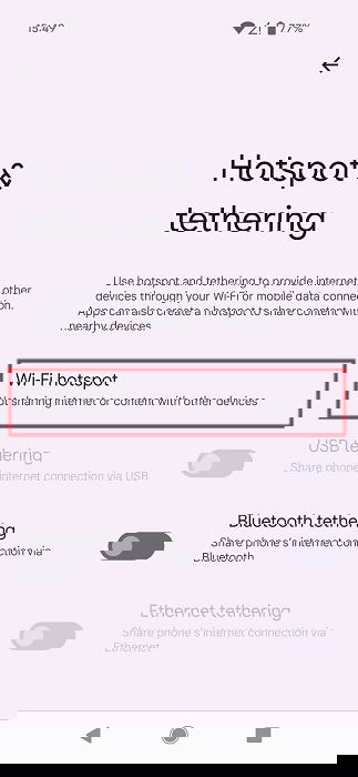 Выбор Wi‑Fi hotspot на Android