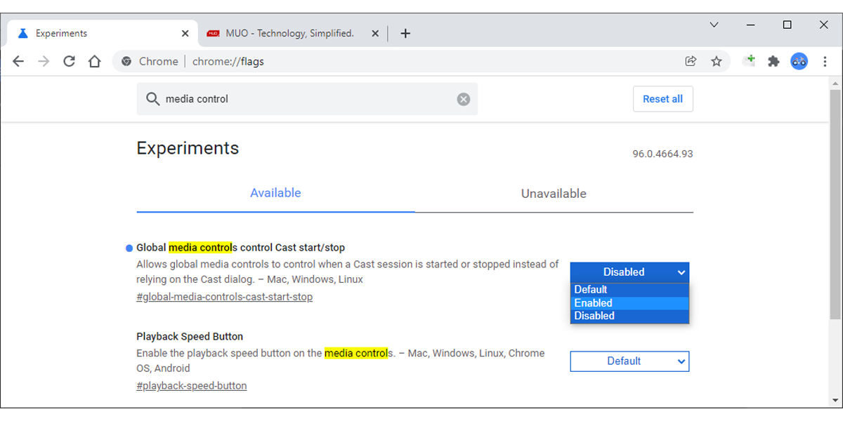 Страница флагов Chrome