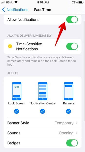 Отключение всех уведомлений для приложения в iPhone