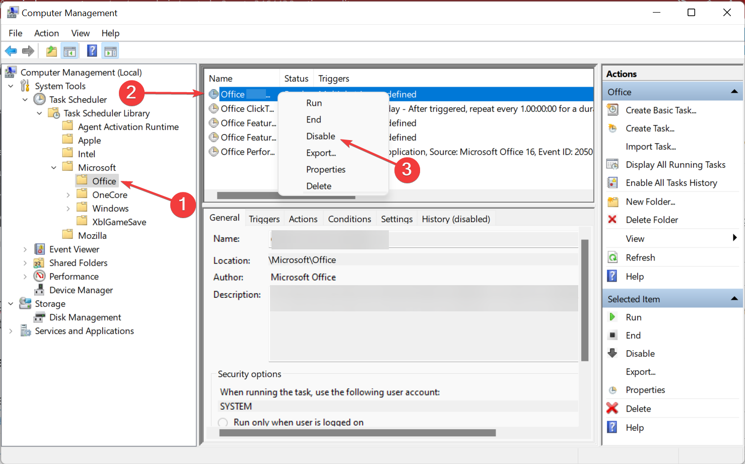 Задача OfficeBackgroundTaskHandlerRegistration в Планировщике заданий