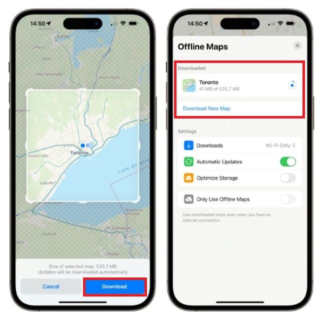 Оффлайн‑карты Apple Maps на iPhone (iOS 17)